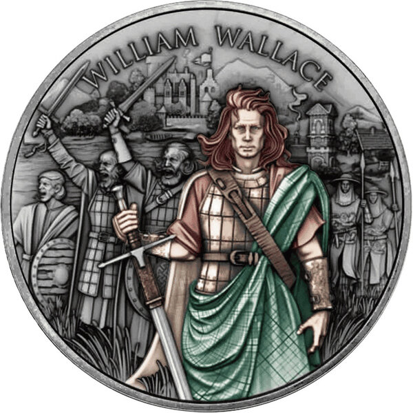 Monnaie WILLIAM WALLACE Legendary Warriors 1 Oz Medaille Argent USA (PRÉCOMMANDE)