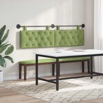 vidaXL Tête de lit suspendue Vert clair Velours