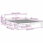 vidaXL Cadre de lit Marron 180 x 200 cm Bois de pin massif