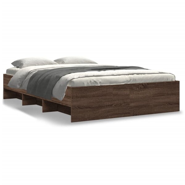 vidaXL Cadre de lit sans matelas chêne marron 140x190 cm