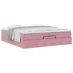 vidaXL Cadre de lit ottoman avec matelas rose 200x200 cm velours