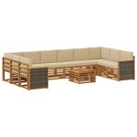 vidaXL Ensemble de canapés d'extérieur 8 pc Naturel