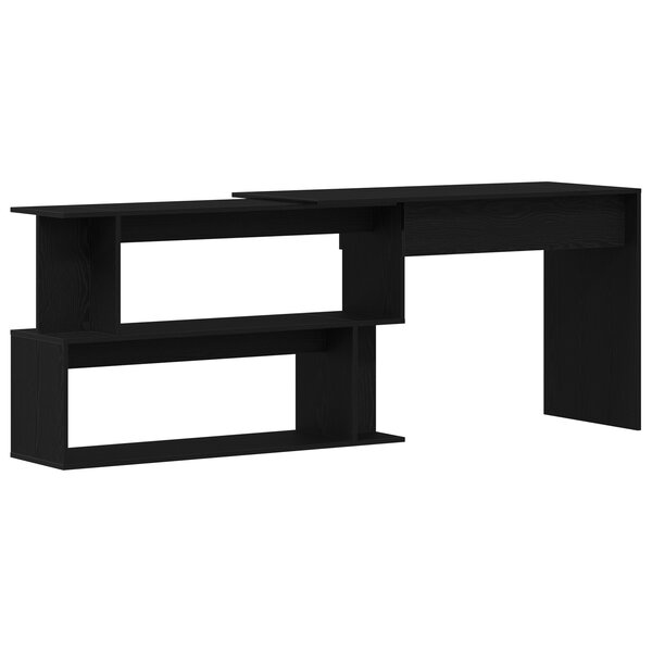 Bureau vidaXL Noir Chêne 200x50x76 cm en bois d'ingénierie