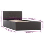 vidaXL Cadre de lit à rangement hydraulique Gris Similicuir 90x200 cm