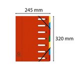 Trieur Harmonika® À Fenêtres Avec Élastiques Véritable Carte Lustrée 7 Compartiments - Rouge - X 8 - Exacompta