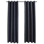 vidaXL Rideaux occultants avec anneaux Métal 2Pièces Anthracite 140x225cm