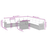 vidaXL Salon de jardin 11 Pièces avec coussins noir résine tressée