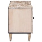 vidaXL Meuble TV Blanc 105 x 33 5 x 46 cm Bois de mangue massif
