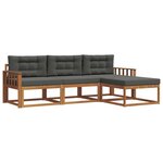 vidaXL Ensemble de canapés d'extérieur 4 pc Naturel et Anthracite
