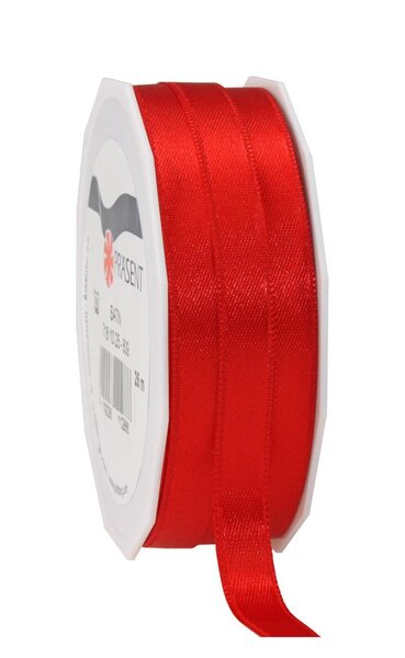 Satin double face 25-m-rouleau 10 mm rouge