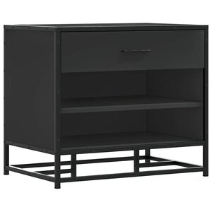 vidaXL Banc à chaussures noir 60x40x53 5 cm bois d'ingénierie et métal