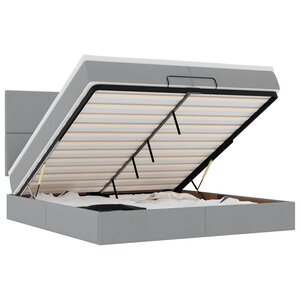 VidaXL Cadre de lit ottoman et matelas gris clair 200x200cm tissu