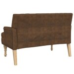 vidaXL Banc avec coussins marron 113x64 5x75 5 cm similicuir daim