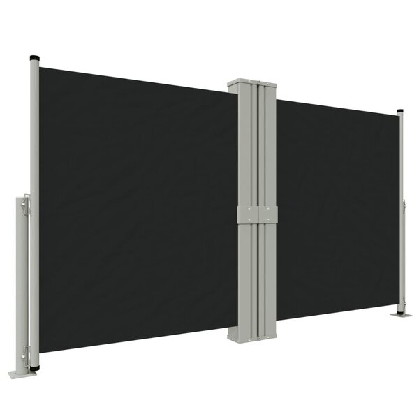 vidaXL Auvent latéral rétractable Noir 140x1200 cm