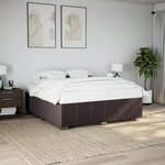 vidaXL Cadre de lit sans matelas marron foncé 200x200 cm tissu