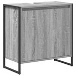 vidaXL Ensemble de mobilier de salle de bain avec tiroir Gris Sonoma