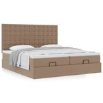 vidaXL Cadre de lit ottoman et matelas cappuccino 180x200cm similicuir