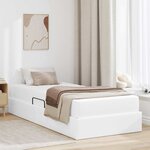 vidaXL Lit avec rangement et matelas avec matelas 2 Pièces Blanc Cuir