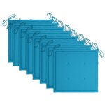 vidaXL Chaises de jardin empilables avec coussins lot de 8 Teck solide