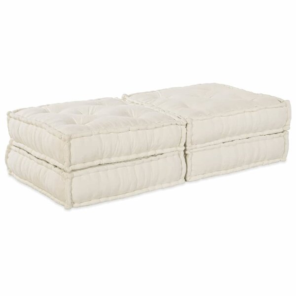 vidaXL Canapé modulaire 2 Pièces Crème 70 x 70 x 36 cm tissu
