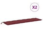 vidaXL Coussins de banc de jardin lot de 2 rouge bordeaux mélangé
