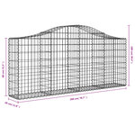 vidaXL Paniers à gabions arqués 2 Pièces 200x30x80/100 cm Fer galvanisé