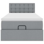 vidaXL Lit ottoman avec matelas gris clair 90x200 cm tissu