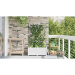 vidaXL Bac à fleurs avec Treillis 2 Pièces Blanc 80 x 40 x 143 cm PP