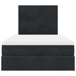 vidaXL Cadre de lit ottoman avec matelas noir 120x190 cm velours