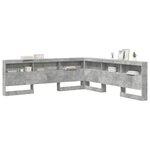 vidaXL Tête de lit de rangement Gris béton 200 cm Bois d'ingénierie