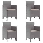vidaXL Chaise de jardin 4 Pièces Gris clair 53 x 49 x 85 cm Polypropylène