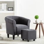 vidaXL Fauteuil Noir Tissu