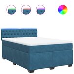 vidaXL Sommier à lattes de lit et matelas bleu 160x200 cm velours