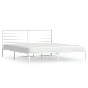 vidaXL Cadre de lit métal sans matelas et tête de lit blanc 180x200 cm