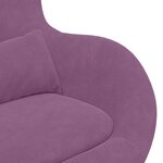 vidaXL Chaise Œuf avec Pouf Violet 63 x 73 x 90 cm Velours
