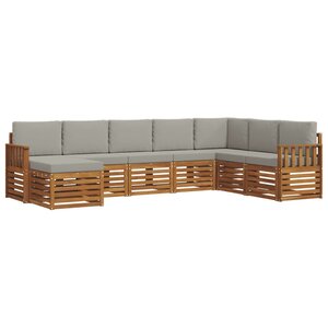 vidaXL Ensemble de canapés d'extérieur 8 Pièces Gris Naturel et Clair