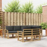 vidaXL Ensemble de canapés d'extérieur 7 Pièces Blanc et anthracite