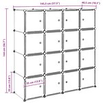 vidaXL Cubes de rangement 16 Pièces avec tiges de suspension PP