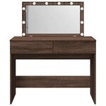 vidaXL Coiffeuse avec LED chêne marron 100x40x120 cm
