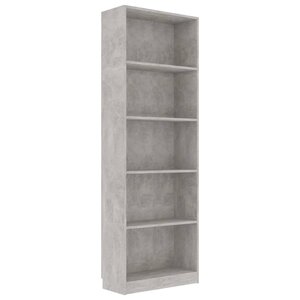 vidaXL Bibliothèque à 5 niveaux Gris béton 60x24x175cm Bois ingénierie