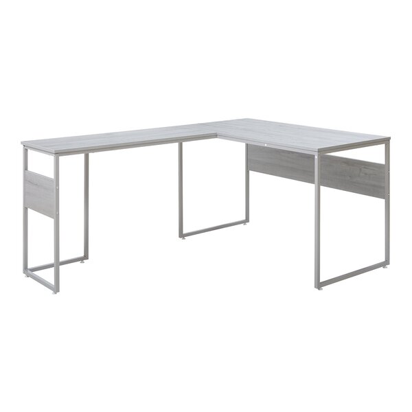 Bureau table poste de travail 166 x 120 x 75 cm gris clair 03_0009057