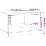 vidaXL Meuble TV Blanc brillant 70x41x44 cm Aggloméré