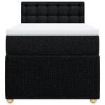 vidaXL Sommier à lattes de lit avec matelas Noir 100x200 cm Tissu