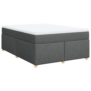 vidaXL Sommier à lattes de lit avec matelas Gris foncé 140x190cm Tissu