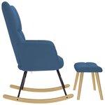 vidaXL Chaise à bascule avec repose-pied Bleu Tissu