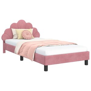 vidaXL Cadre de lit pour enfants avec tête de lit Rose 90 x 200 cm