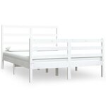 vidaXL Cadre de lit Blanc Bois de pin massif 140x190 cm