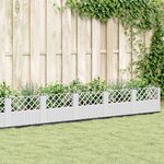 vidaXL Jardinière avec piquets blanc 363 5x43 5x43 5 cm PP