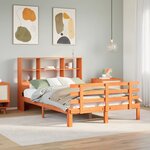 vidaXL Lit bibliothèque sans matelas cire marron 140x200 cm pin massif