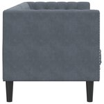 vidaXL Canapé Chesterfield avec traversins 3 places gris foncé velours